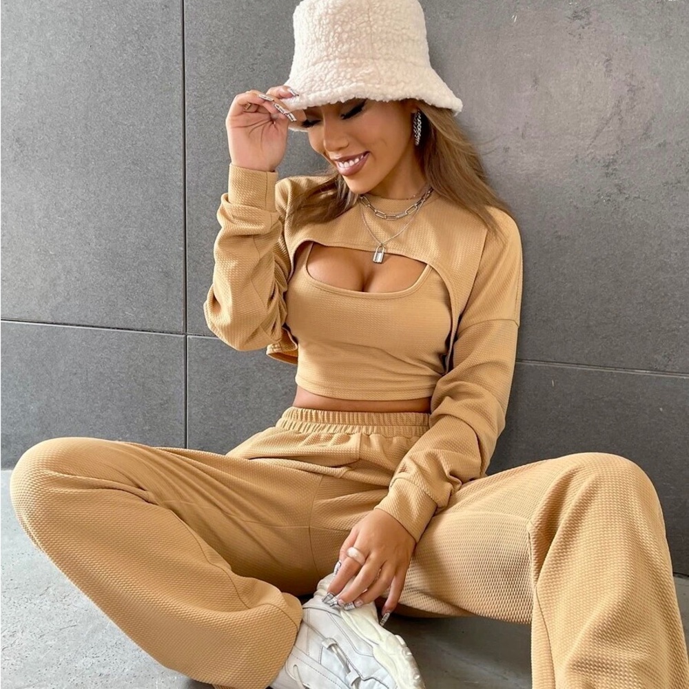 SHEIN 3-Piece Camel/Tan Set